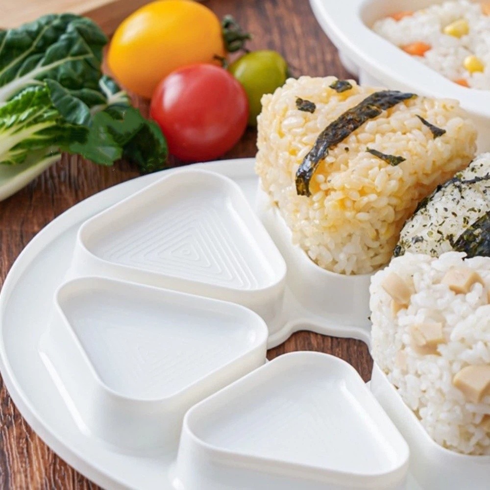 Sushi Making Kit - Lunchbox mit 6 Fächern, Dreieckige Sushi-Form,