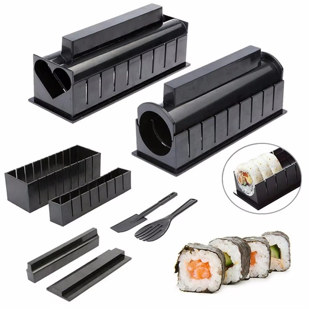 Sushi Making Kit - 3/10-teiliges Set Japanischer Sushi-Maker 3 Formen