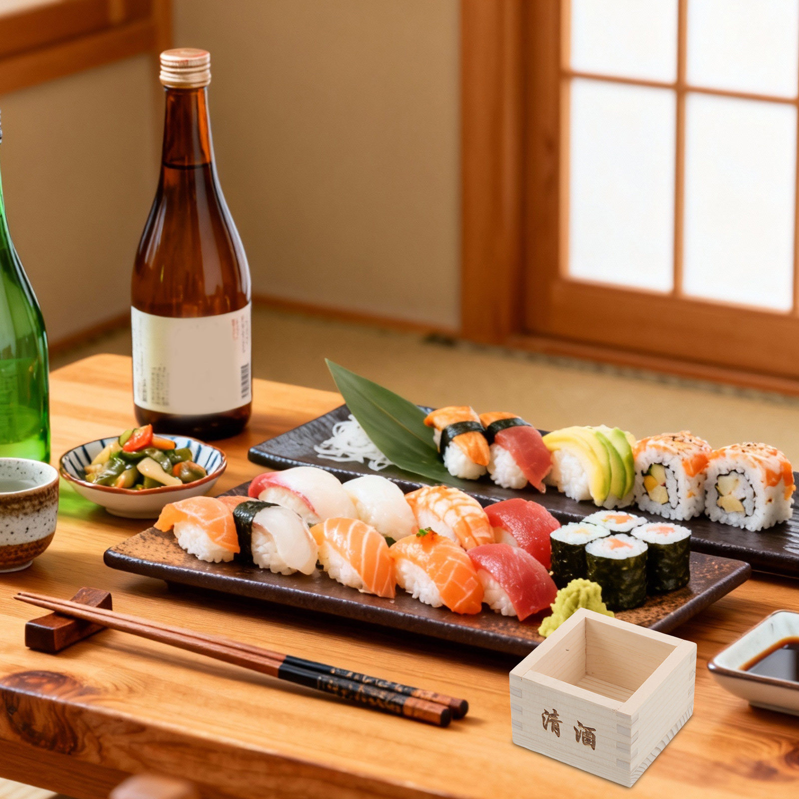 2 Stück Holz-Sake-Masu-Box, tr – Japanese Restaurant Lifestyle Bewertung und Preis